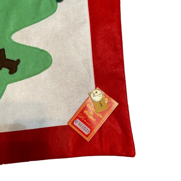 Vintage Lenci Italy Felt Appliqué Pillow Cover Red Girl Design 20”x20” - Picture 6 of 7